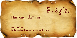 Harkay Áron névjegykártya